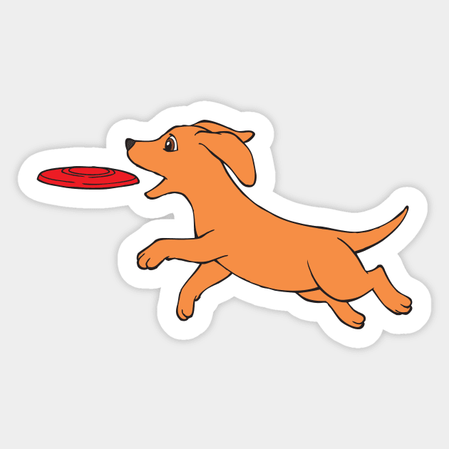 Dachshund Wiener Dog Flying Sticker by samshirts